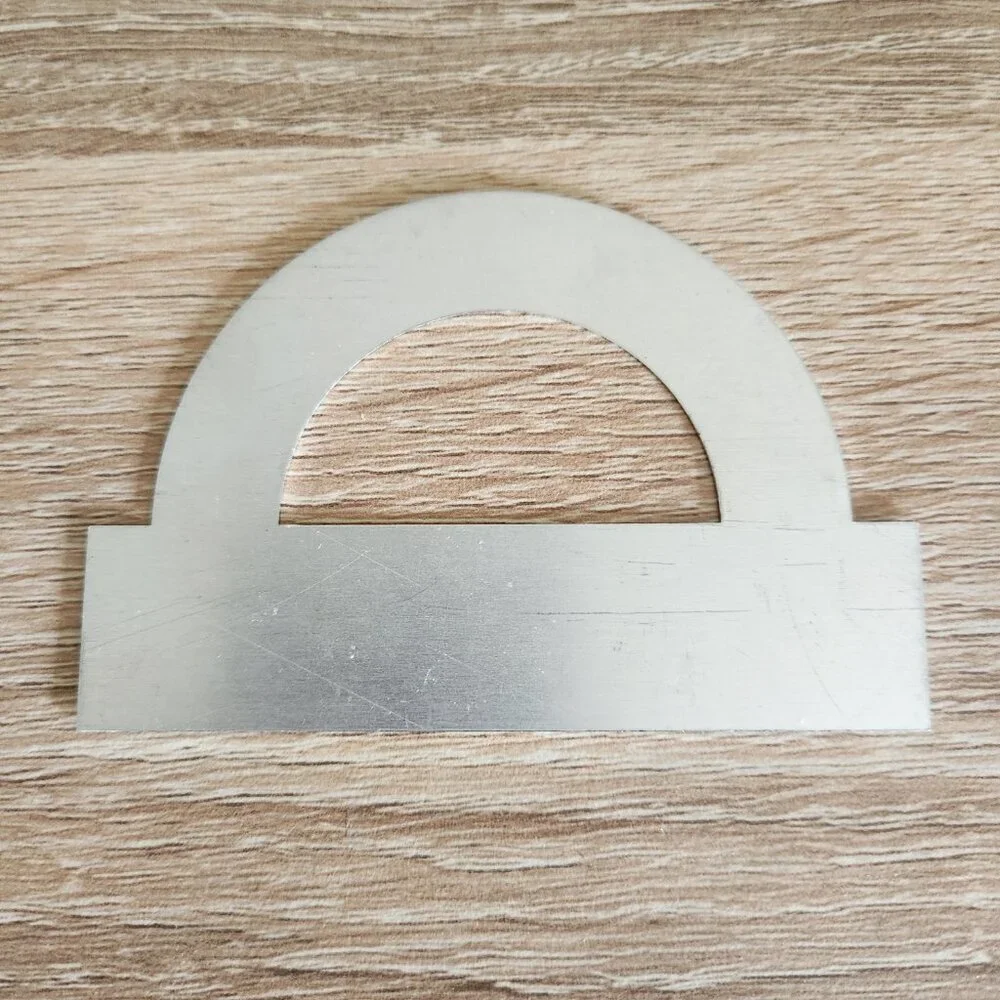 Vintage USSR Soviet Union School Metal Protractor & Curve Drawing Tool
